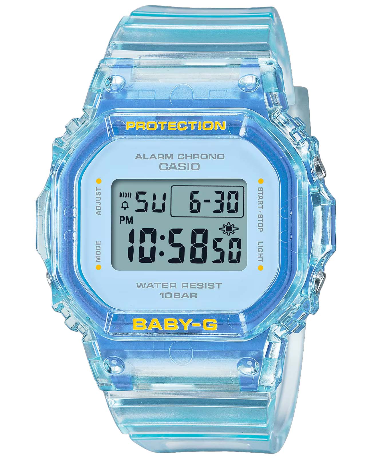 Casio Casio Baby-G BGD-565SJ-2DR (BGD-565SJ-2)  BGD-565SJ-2 кварцевые женские часы синий циферблат, браслет пластик — вид спереди