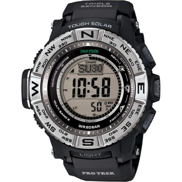 Casio Casio Pro Trek PRW-3500-1E PRW PRW-3500-1E электронные мужские часы серый циферблат, браслет  — вид спереди
