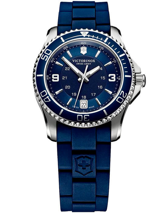 Victorinox Victorinox Maverick GS 241610  241610 кварцевые женские часы синий циферблат, браслет каучук — вид спереди