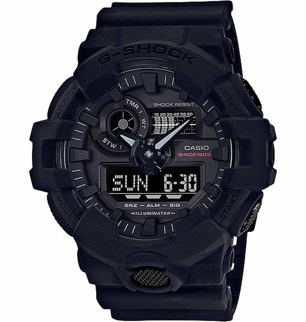 Casio Casio G-Shock GA-735A-1A лимитированной серии GA-735A-1A электронные мужские часы черный циферблат, браслет пластик — вид спереди