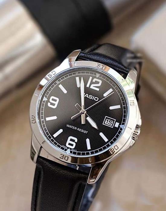 Casio Casio Collection MTP-V004L-1BUDF (MTP-V004L-1B)  — детали корпуса и кожаный