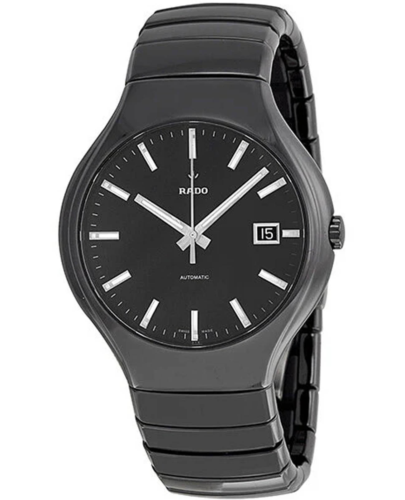 Rado Rado True Automatic R27857162 Automatic R27857162 механические мужские часы черный циферблат, браслет высокотехнологичная плазменная керамика — вид спереди