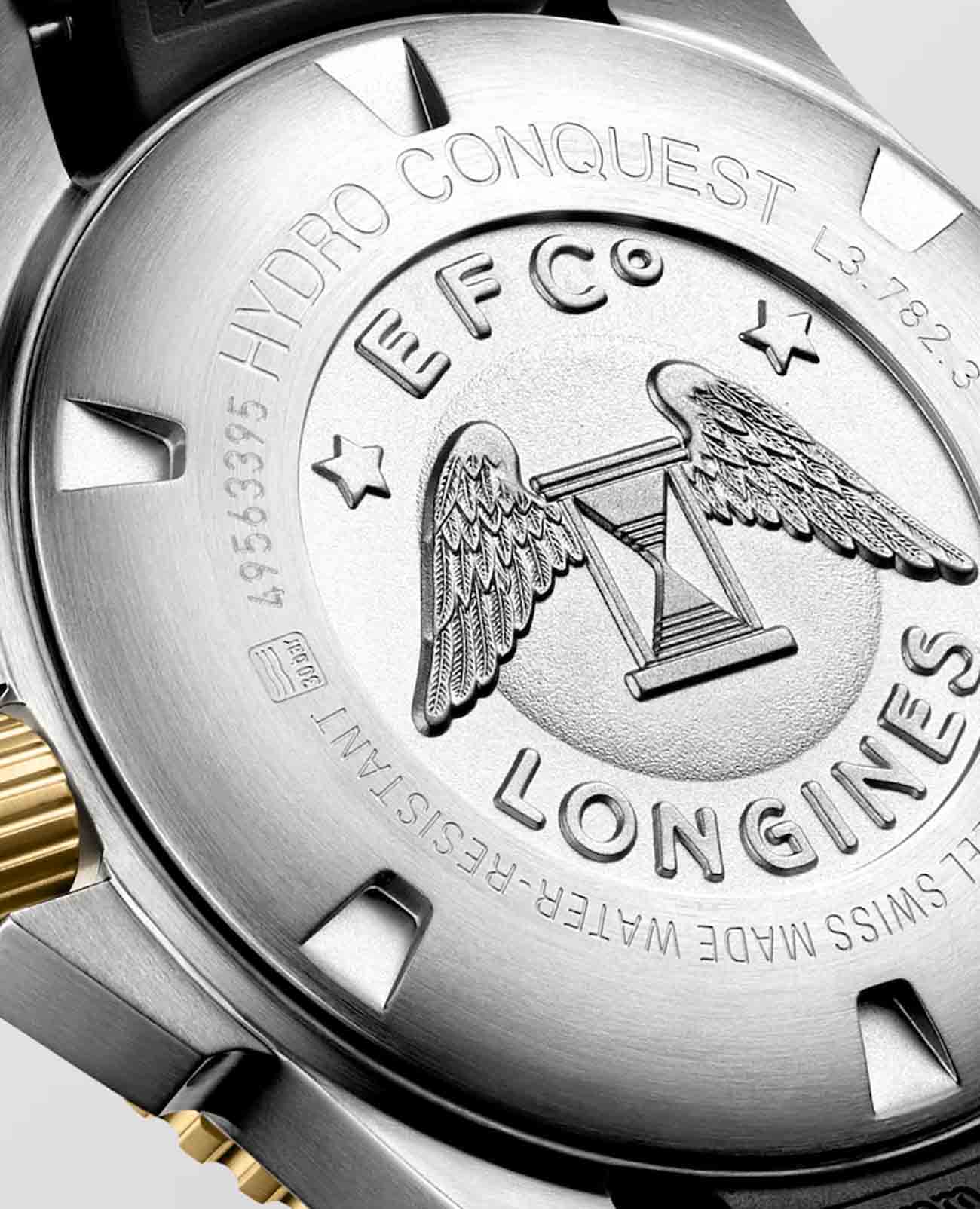 Longines Longines HydroConquest L3.782.3.56.9 механические мужские часы часы крупный план черный циферблата