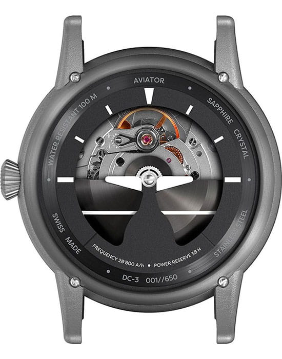 Оригинальные часы Aviator Aviator Douglas Dakota V.3.31.0.228.4 механические калибр механизма sellita sw200 общий вид