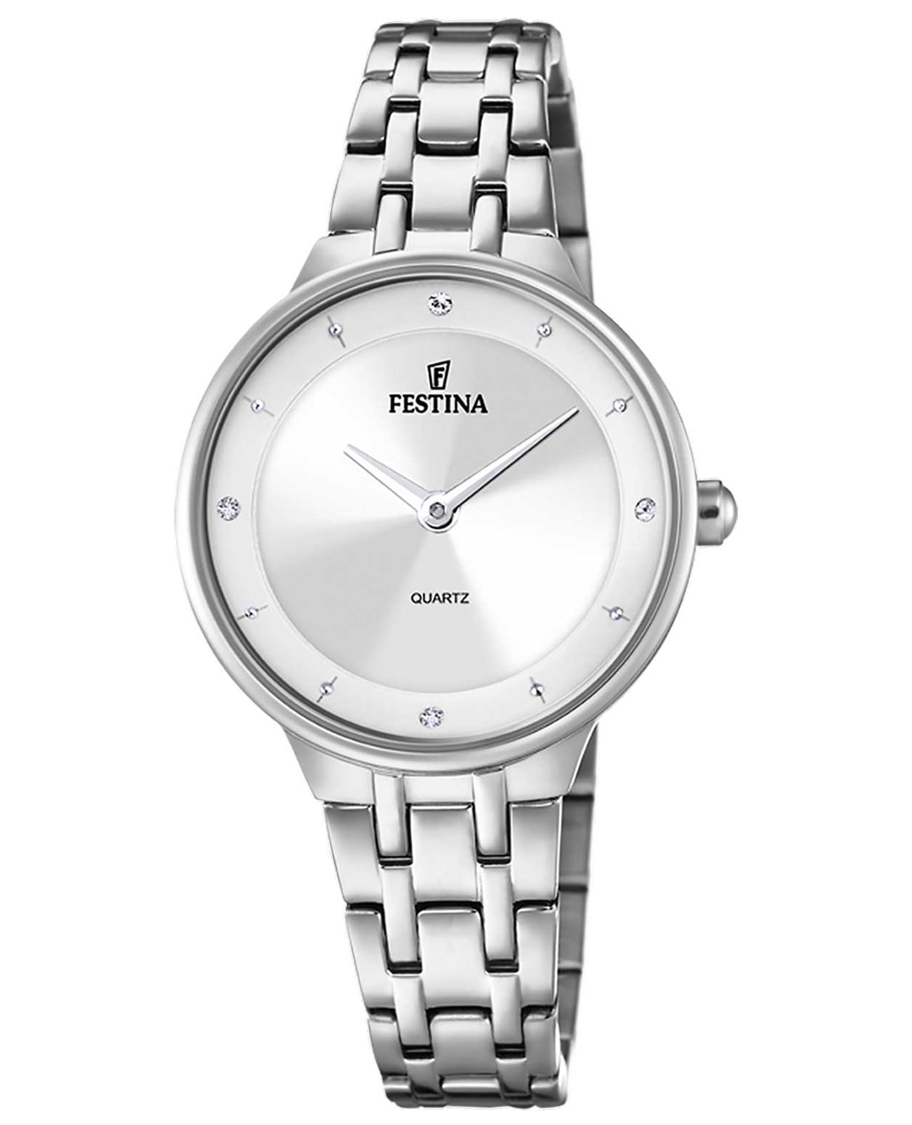 Festina Festina Mademoiselle F20600/1  F20600/1 кварцевые женские часы серебристый циферблат, браслет нержавеющая сталь — вид спереди