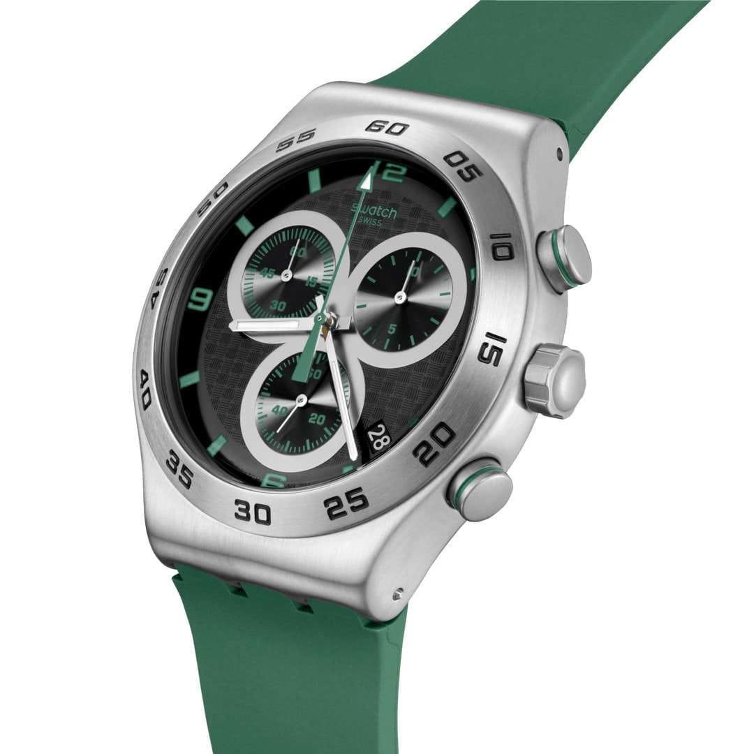 Swatch Swatch I New Chrono YVS525, gent швейцария женские часы на браслете резина боковой вид