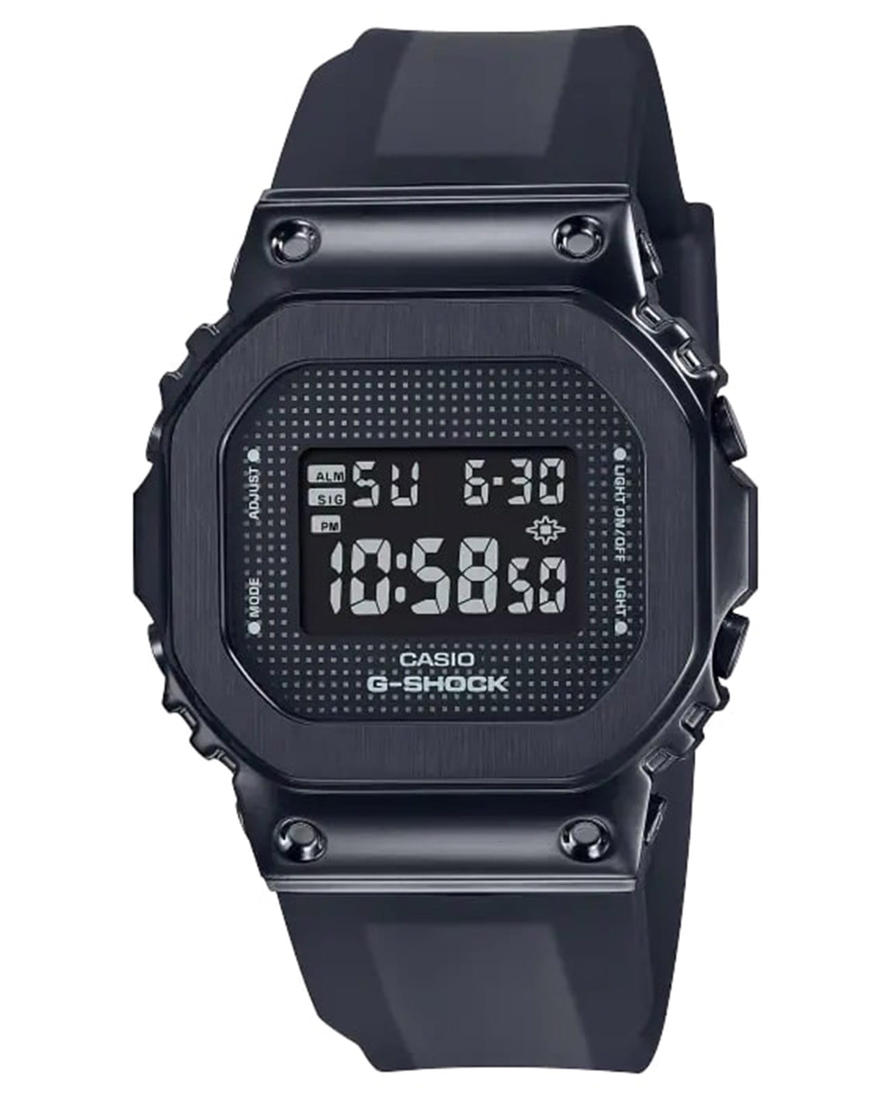 Casio Casio G-Shock GM-S5600SB-1 GM GM-S5600SB-1 электронные женские часы черный циферблат, браслет полимер — вид спереди
