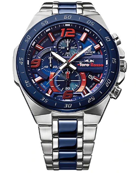 Casio Casio Edifice EFR-564TR-2A кварцевые мужские часы часы крупный план синий циферблата