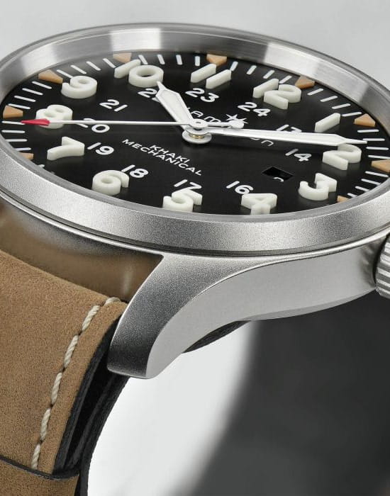 Hamilton Hamilton Khaki Field Mechanical H69819530, khaki field швейцария мужские часы на браслете кожаный боковой вид