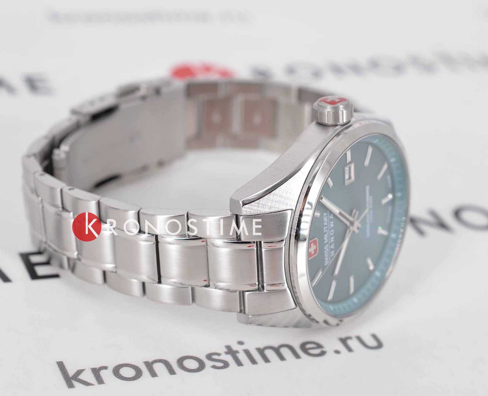 Swiss Military Hanowa Swiss Military Hanowa Pioneer SMWGH0004104,  швейцария мужские часы на браслете нержавеющая сталь 316l боковой вид