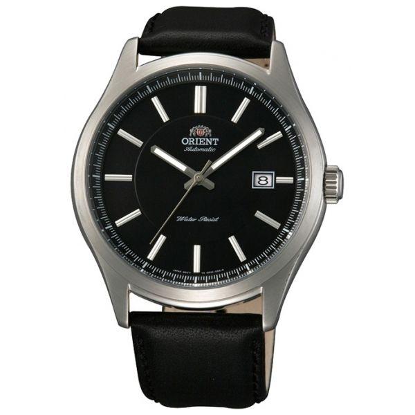 Orient Orient ER2C008B (FER2C008B)  FER2C008B механические мужские часы черный циферблат, браслет кожа + текстиль — вид спереди