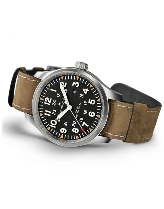 Hamilton Hamilton Khaki Field Mechanical H69819530 мужские часы черный циферблат на запястье