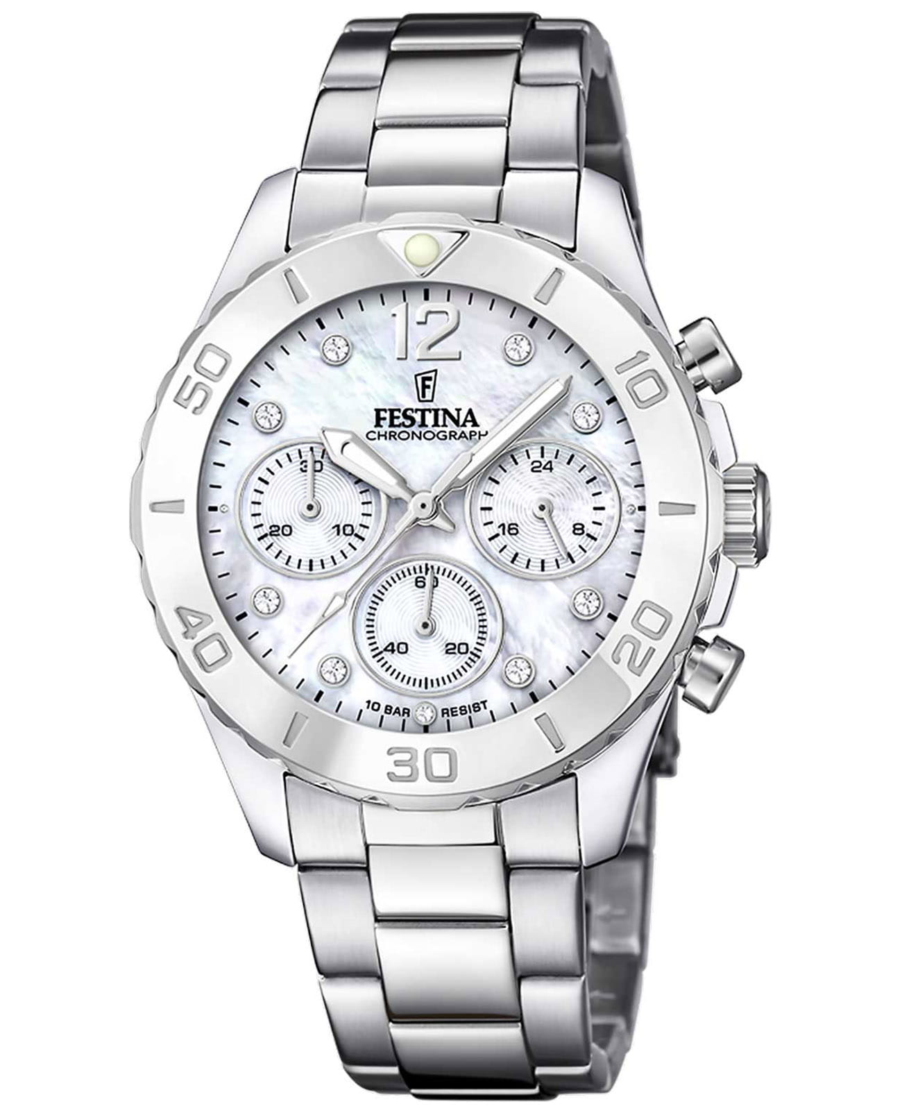 Festina Festina Boyfriend F20603/1  F20603/1 кварцевые женские часы перламутровый циферблат, браслет нержавеющая сталь — вид спереди