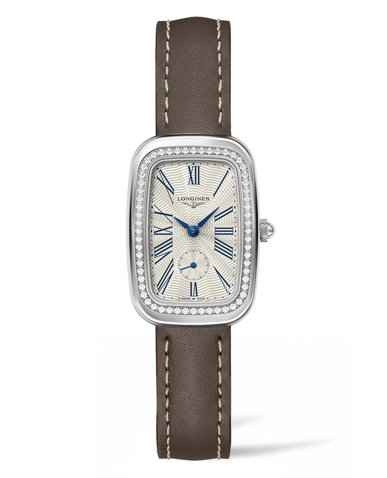 Longines Longines Equestrian Boucle L6.142.0.71.2  L61420712 кварцевые женские часы бежевый циферблат, браслет кожаный — вид спереди