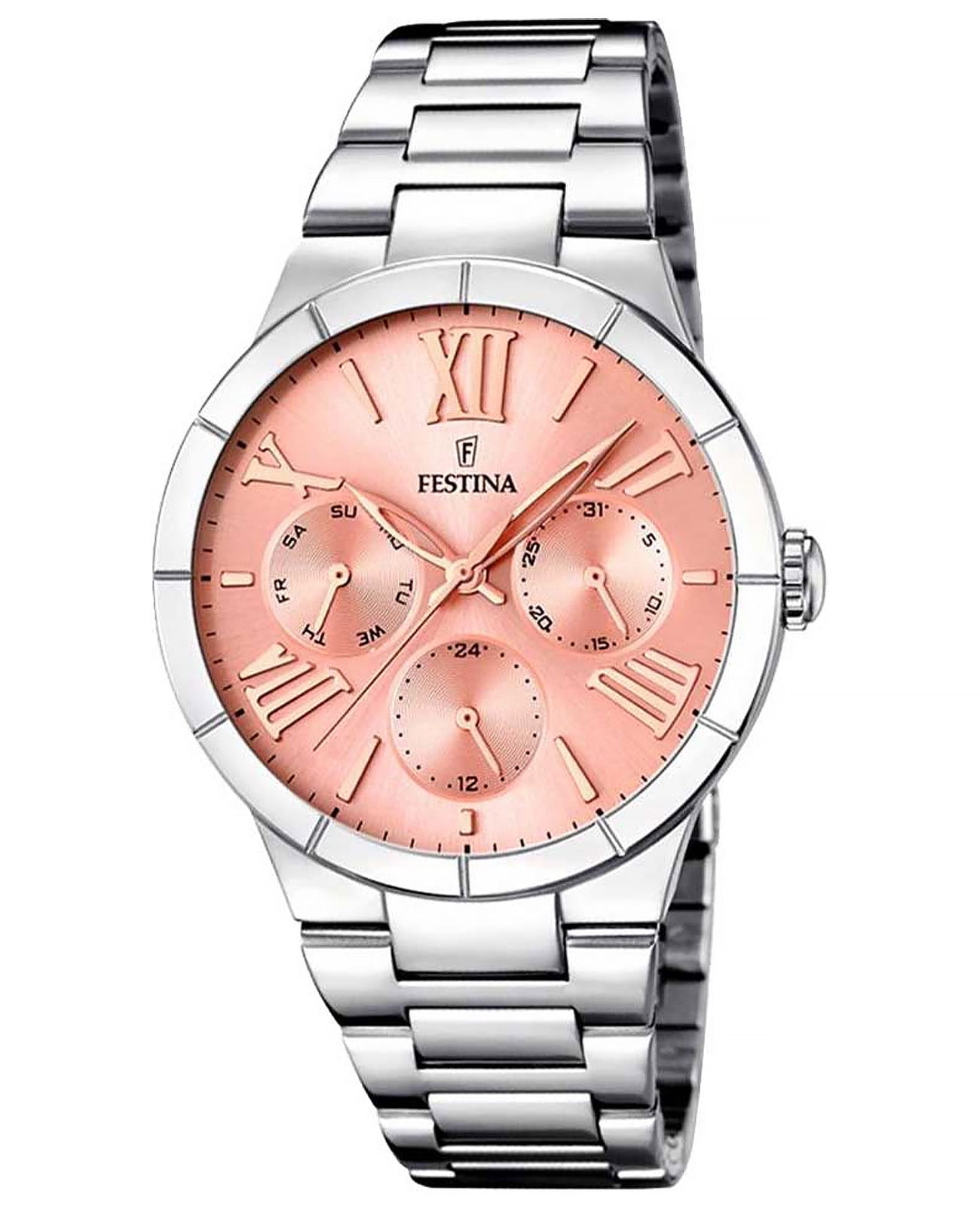 Festina Festina Boyfriend F16716/3  F16716/3 кварцевые женские часы розовый циферблат, браслет нержавеющая сталь — вид спереди