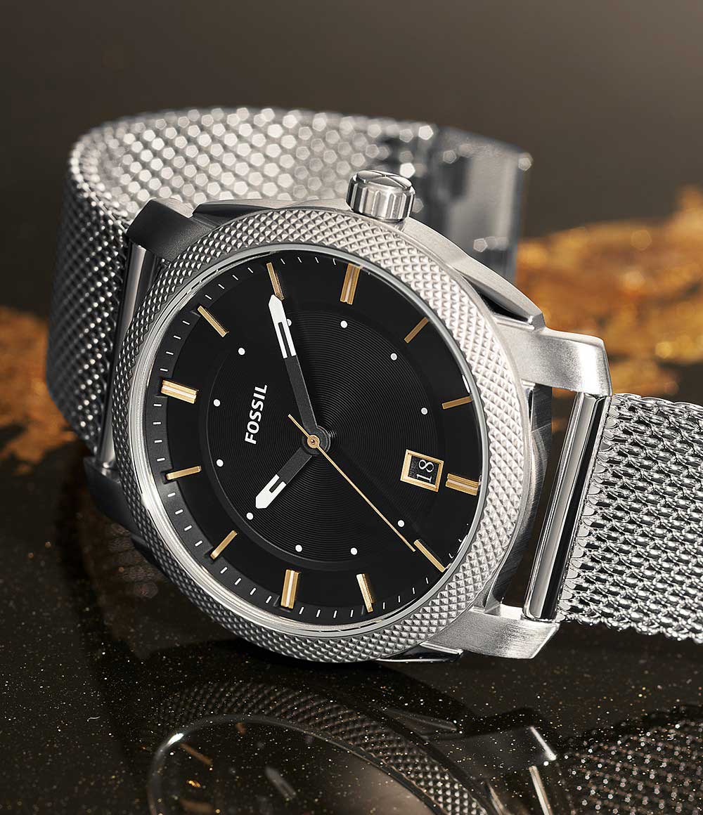 Fossil Fossil FB-02  FS5883,  сша мужские часы на браслете нержавеющая сталь боковой вид