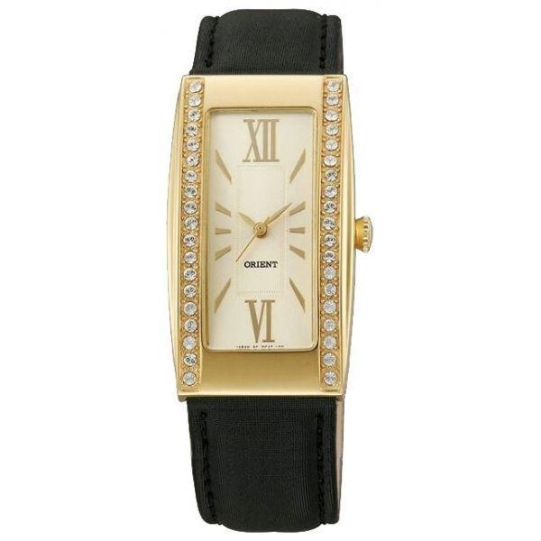 Orient Orient QCAT001C (FQCAT001C)  FQCAT001C  женские часы шампань циферблат, браслет кожа + текстиль — вид спереди