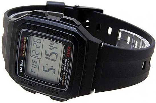 Оригинальные часы Casio Casio Collection F-201WA-1A кварцевые калибр механизма  общий вид