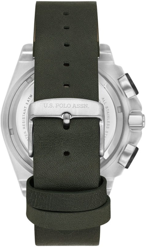 U.S. Polo Assn. U.S. Polo Assn. Crossing USPA1092-01,  сша мужские часы на браслете кожаный боковой вид