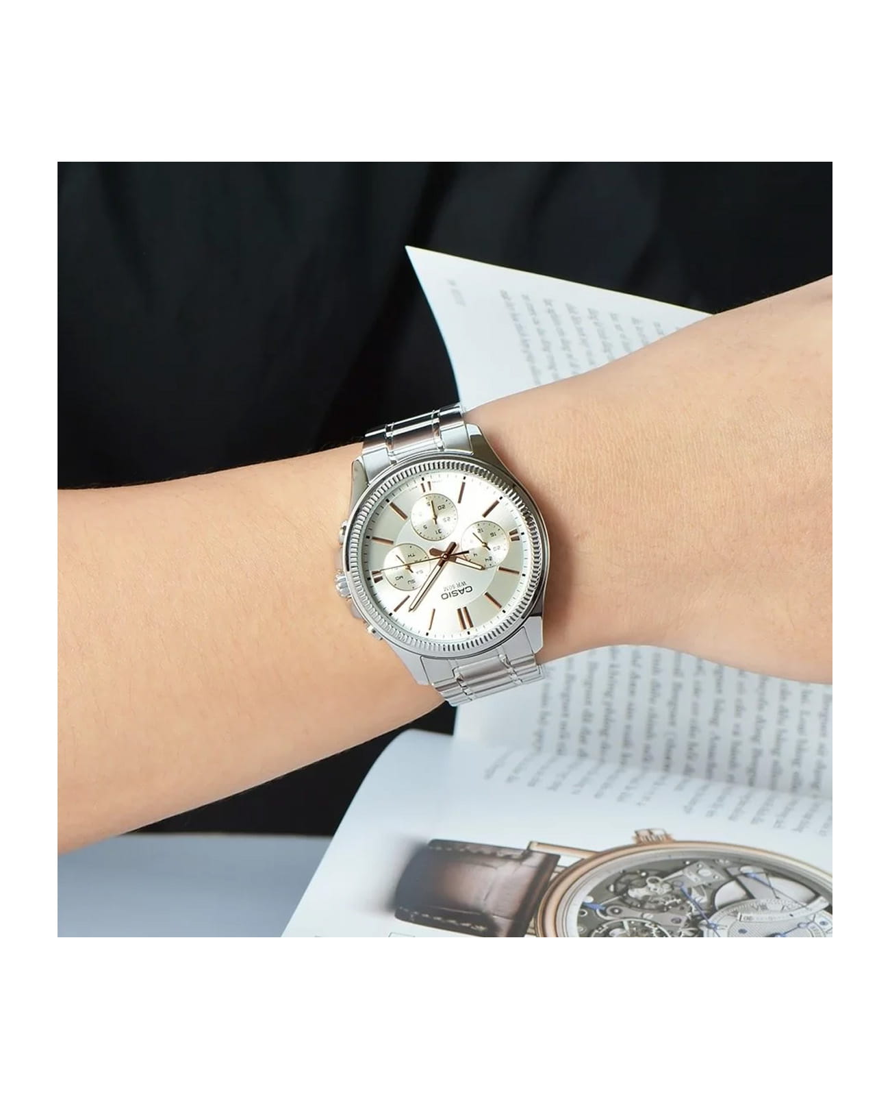 Casio Casio Collection MTP-1375D-7AVDF (MTP-1375D-7A) мужские часы серебристый циферблат на запястье