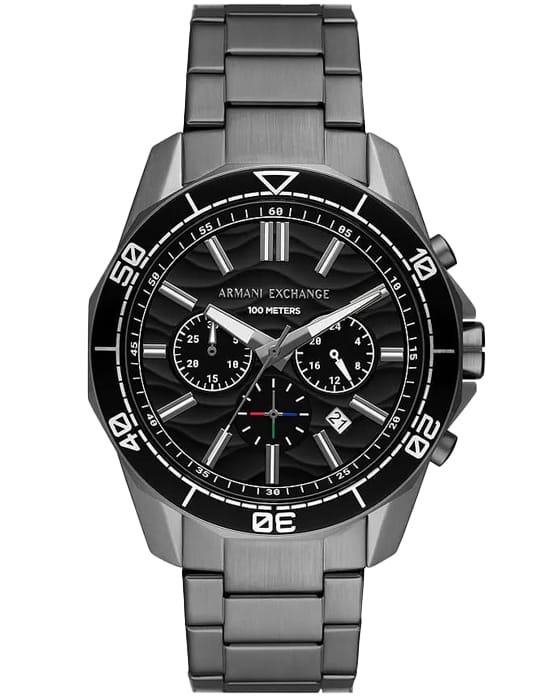 Armani Exchange Armani Exchange Dante AX1959  AX1959 кварцевые мужские часы черный циферблат, браслет нержавеющая сталь с ip-покрытием — вид спереди