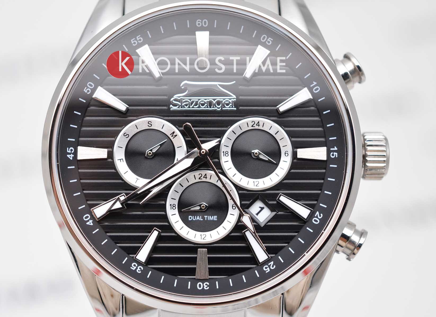 Slazenger Slazenger Multifunction SL.09.2111.2.02,  англия мужские часы на браслете суперметалл боковой вид