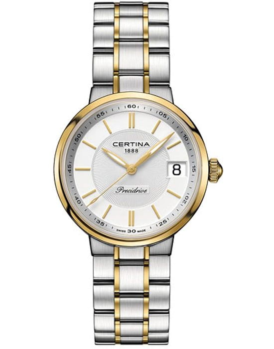 Certina Certina DS Stella C031.210.22.031.00  C0312102203100 кварцевые женские часы белый циферблат, браслет сталь c pvd покрытием — вид спереди