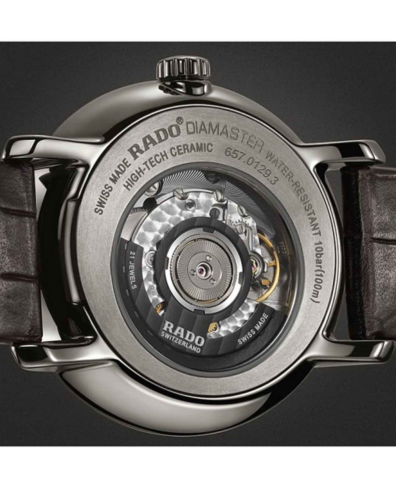 Rado Rado Diamaster Automati Grande Seconde R14129106, diamaster швейцария мужские часы на браслете кожаный боковой вид