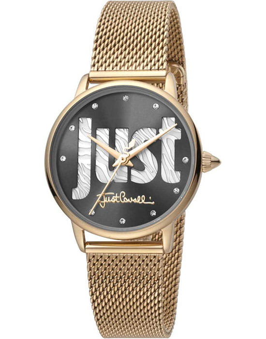Just Cavalli Just Cavalli Logo JC1L116M0085  JC1L116M0085 кварцевые женские часы  циферблат, браслет сталь c pvd покрытием — вид спереди