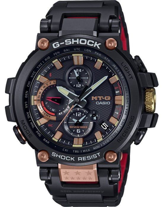 Casio Casio G-Shock Premium MTG-B1000TF-1A MTG MTG-B1000TF-1ADR электронные мужские часы черный циферблат, браслет карбон + полимер — вид спереди