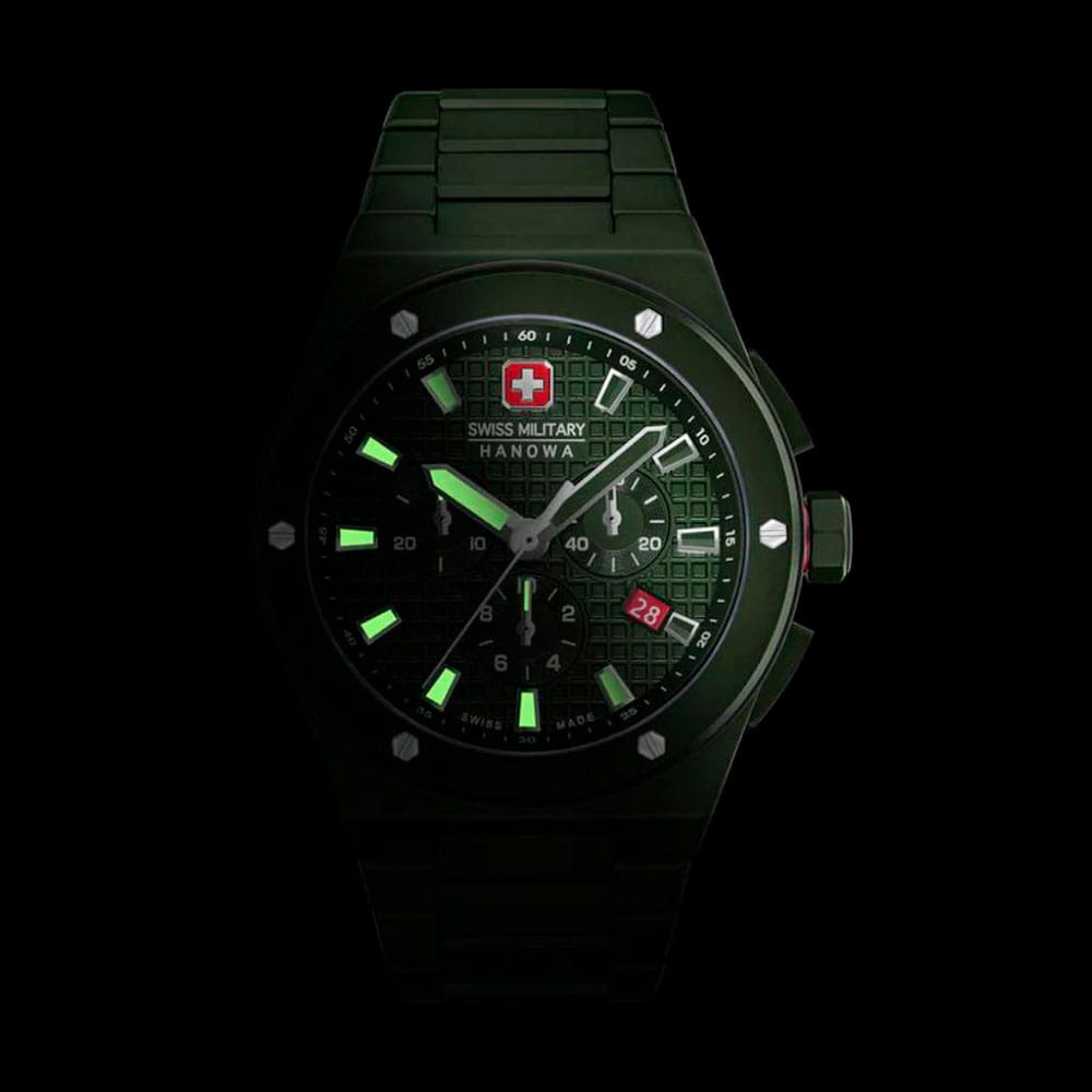 Swiss Military Hanowa Swiss Military Hanowa Sidewinder Ceramic SMWGI0002282 мужские часы зеленый циферблат на запястье