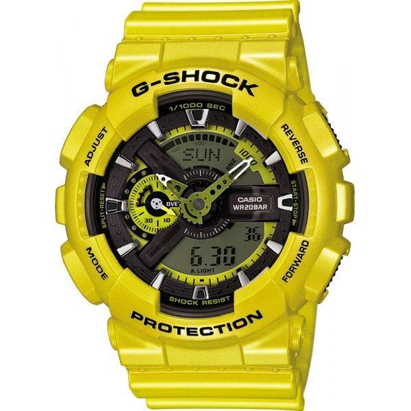 Casio Casio G-Shock GA-110NM-9A GA-110 GA-110NM-9A электронные мужские часы черный циферблат, браслет пластик — вид спереди