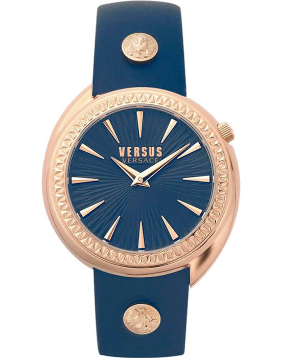 Versus Versace VSPHF0520  VSPHF0520 кварцевые женские часы синий циферблат, браслет кожаный — вид спереди