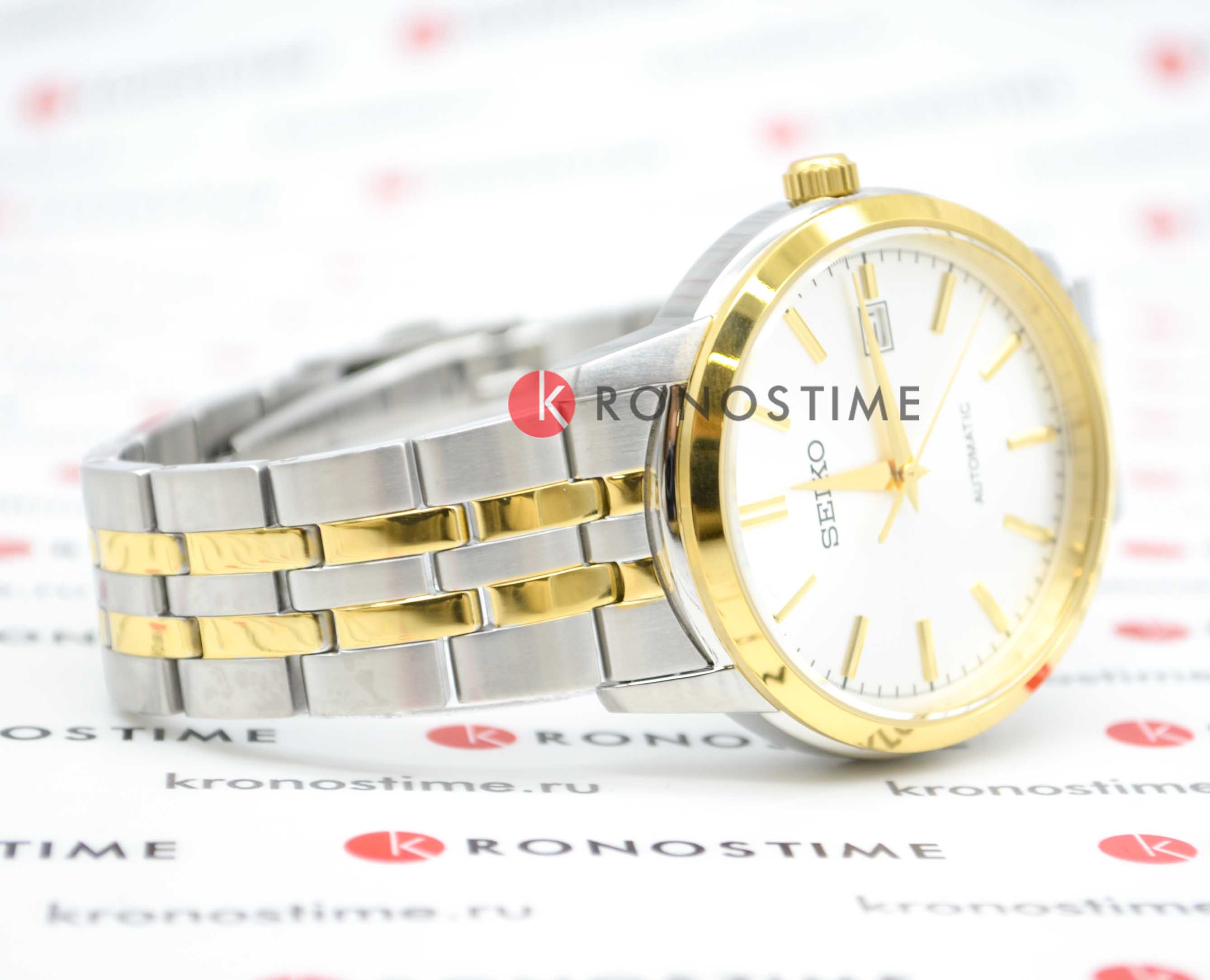 Seiko Seiko 5 Regular SRPH92K1 механические мужские часы часы крупный план белый циферблата