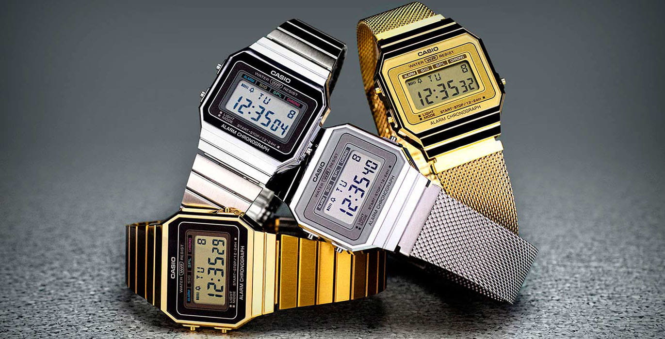 Casio Casio Collection A700WEMG-9A кварцевые мужские часы часы крупный план золотой циферблата