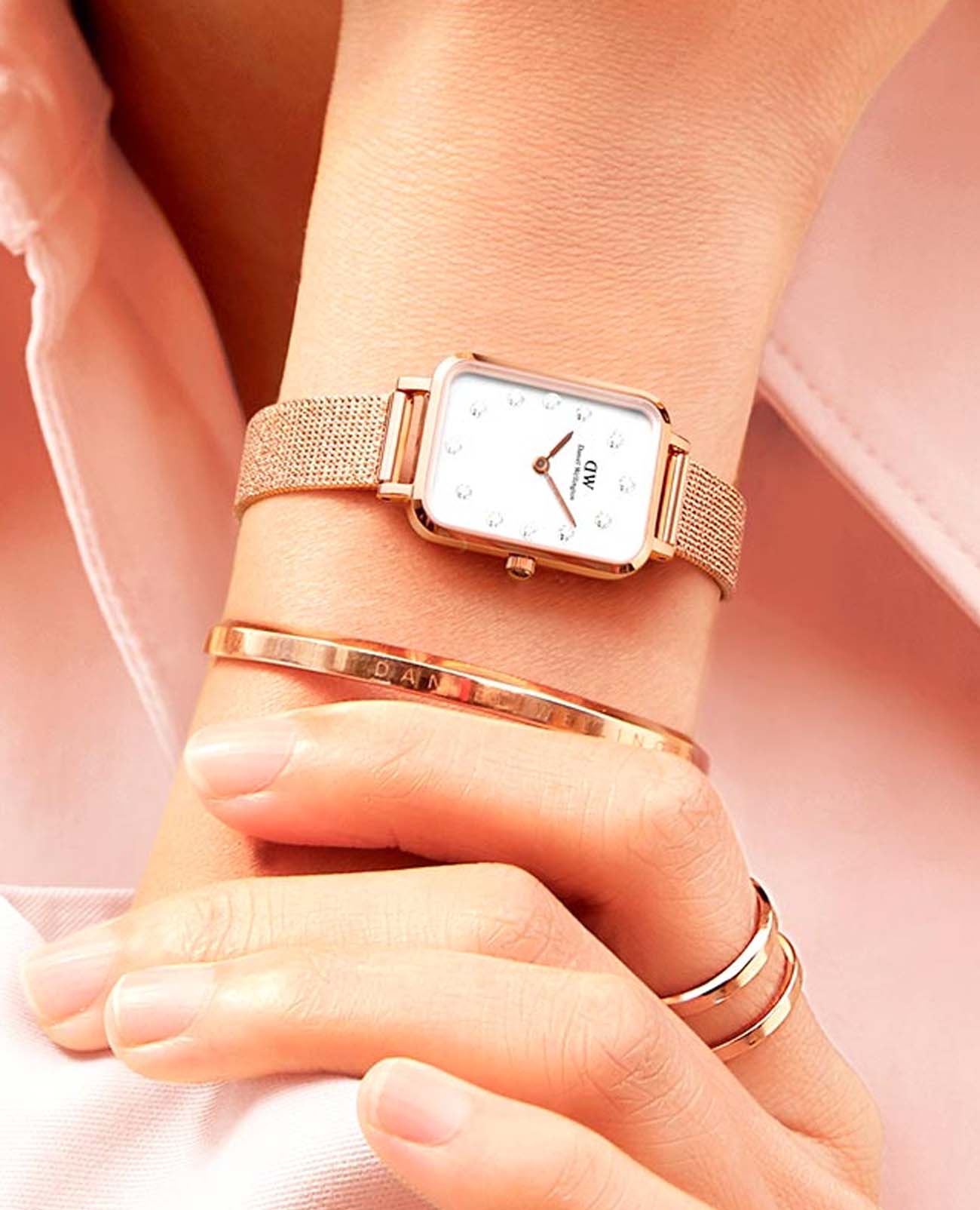 Daniel Wellington Daniel Wellington Quadro DW00100527 женские часы белый циферблат на запястье