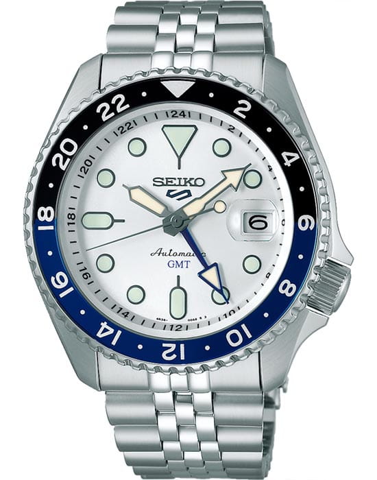 Seiko Seiko 5 Sports SKX series SSK033K1 SKX SSK033K1 механические мужские часы белый циферблат, браслет нержавеющая сталь — вид спереди