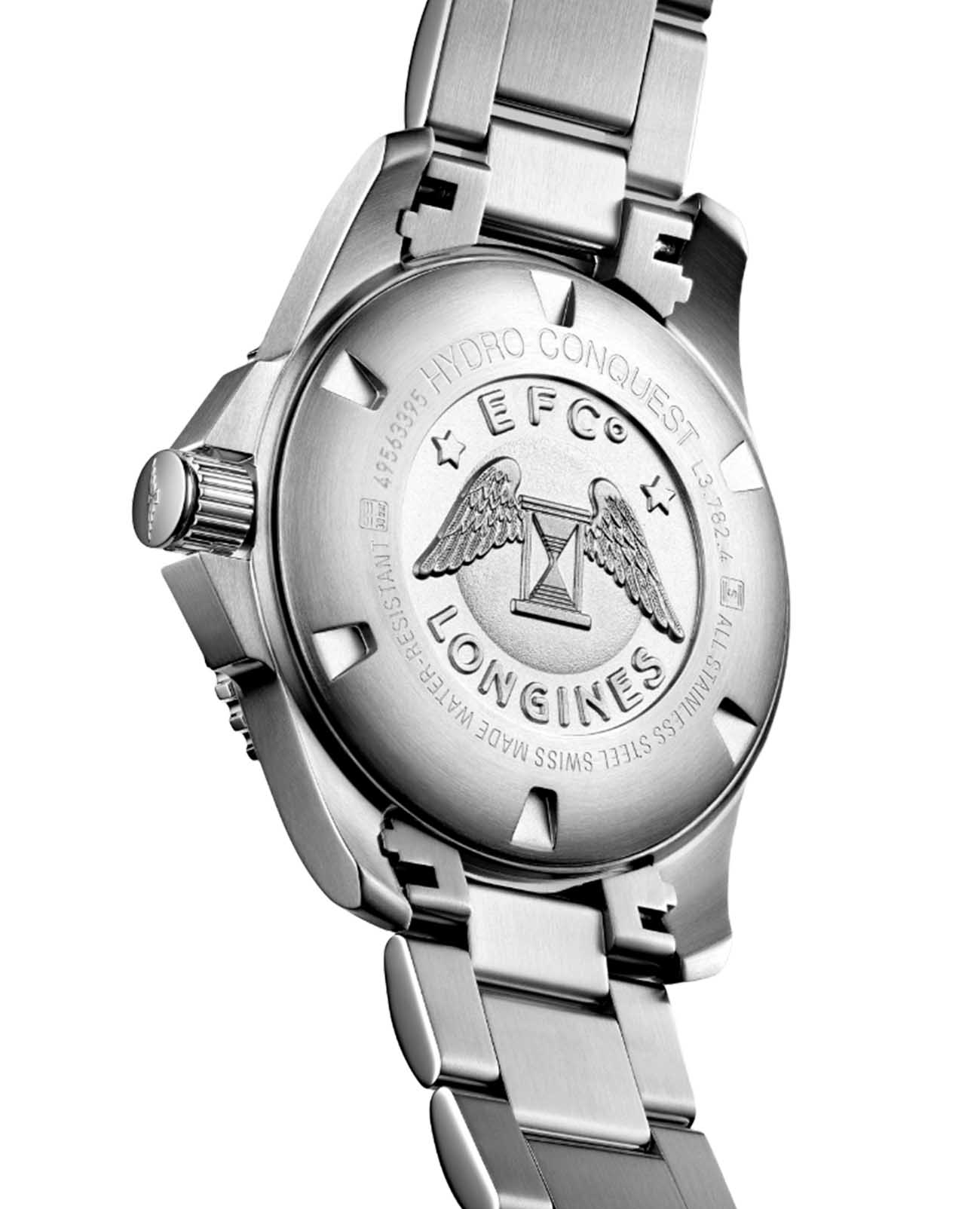 Longines Longines HydroConquest L3.840.4.56.6  — детали корпуса и нержавеющая сталь