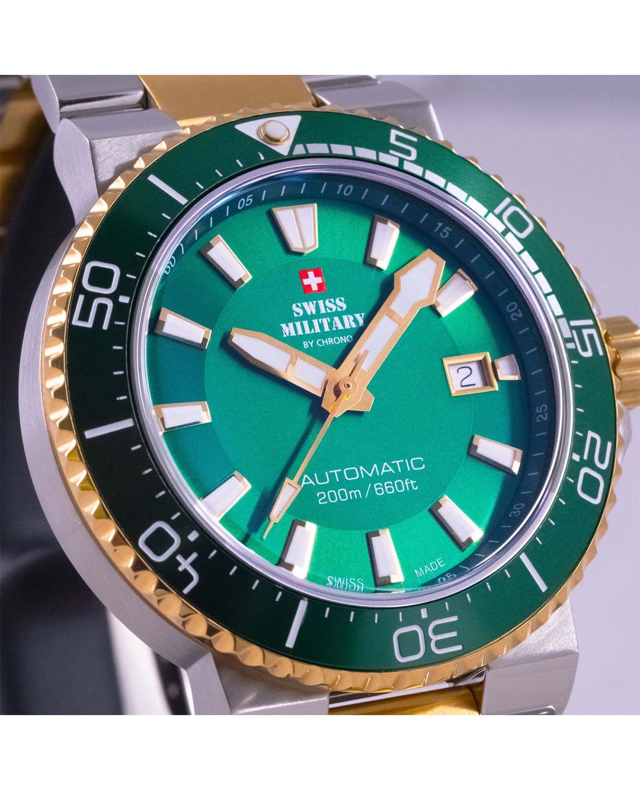 Оригинальные часы Swiss Military by Chrono Swiss Military by Chrono Automatic Dive SMA34086.04 механические калибр механизма ronda r150 общий вид