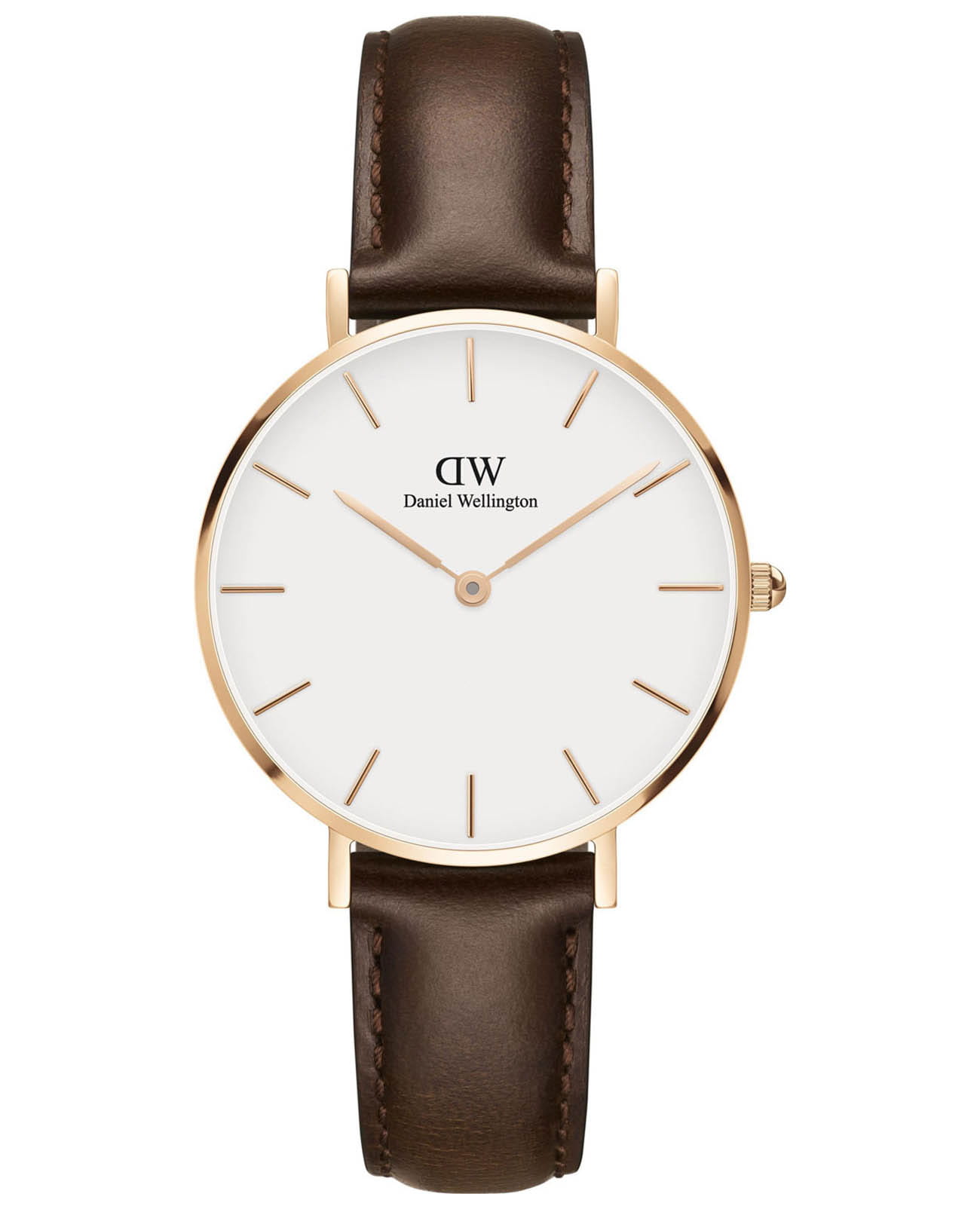 Daniel Wellington Daniel Wellington Petite Bristol DW00100171  DW00100171 кварцевые мужские часы белый циферблат, браслет кожаный — вид спереди