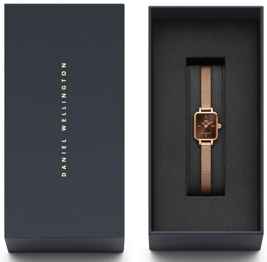 Daniel Wellington Daniel Wellington Quadro Mini DW00100649 женские часы коричневый циферблат на запястье