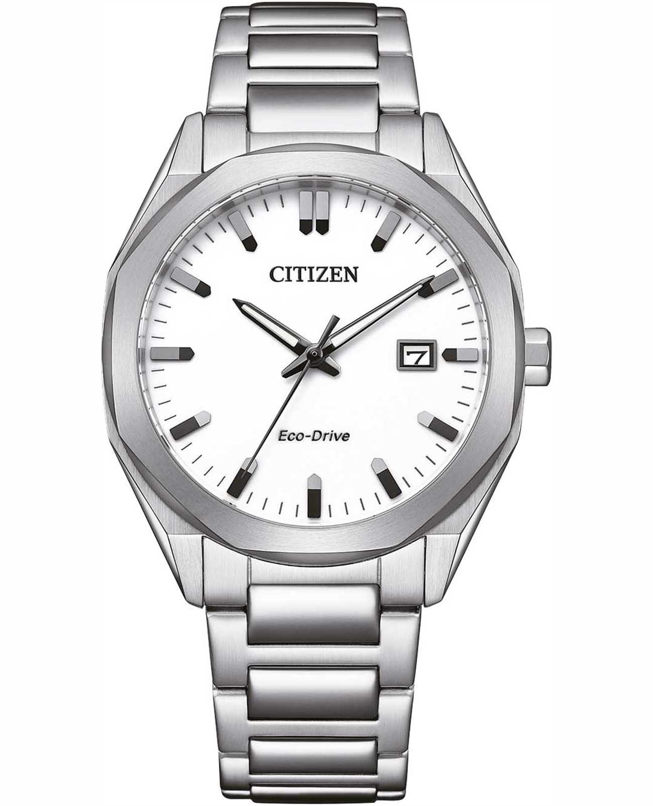Citizen Citizen Eco-Drive BM7620-83A  BM7620-83A кварцевые мужские часы белый циферблат, браслет нержавеющая сталь — вид спереди