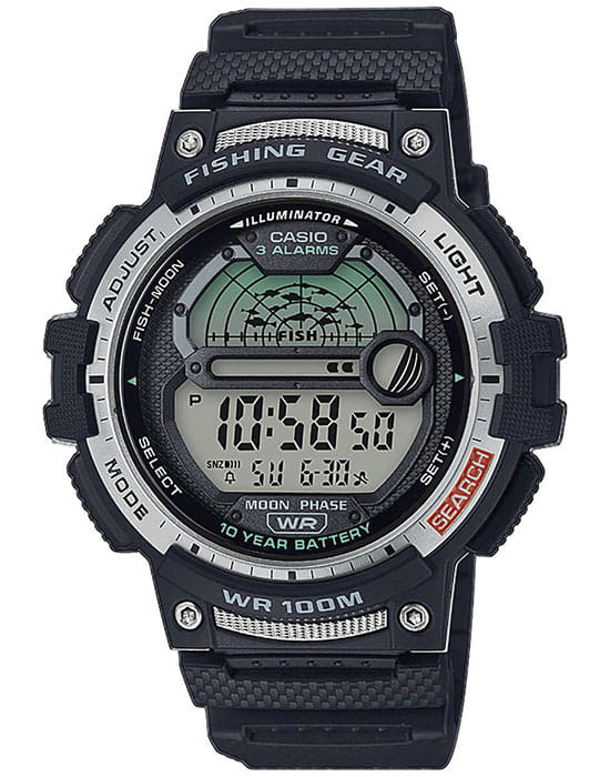 Casio Casio Collection WS-1200H-1A  WS-1200H-1AVEF кварцевые мужские часы серый циферблат, браслет пластик — вид спереди