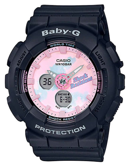 Casio Casio Baby-G BA-120T-1A  BA-120T-1A кварцевые женские часы розовый циферблат, браслет пластик — вид спереди
