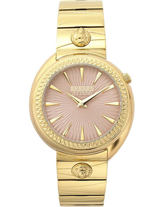 Versus Versace VSPHF1120  VSPHF1120 кварцевые женские часы розовый циферблат, браслет сталь с ip покрытием — вид спереди