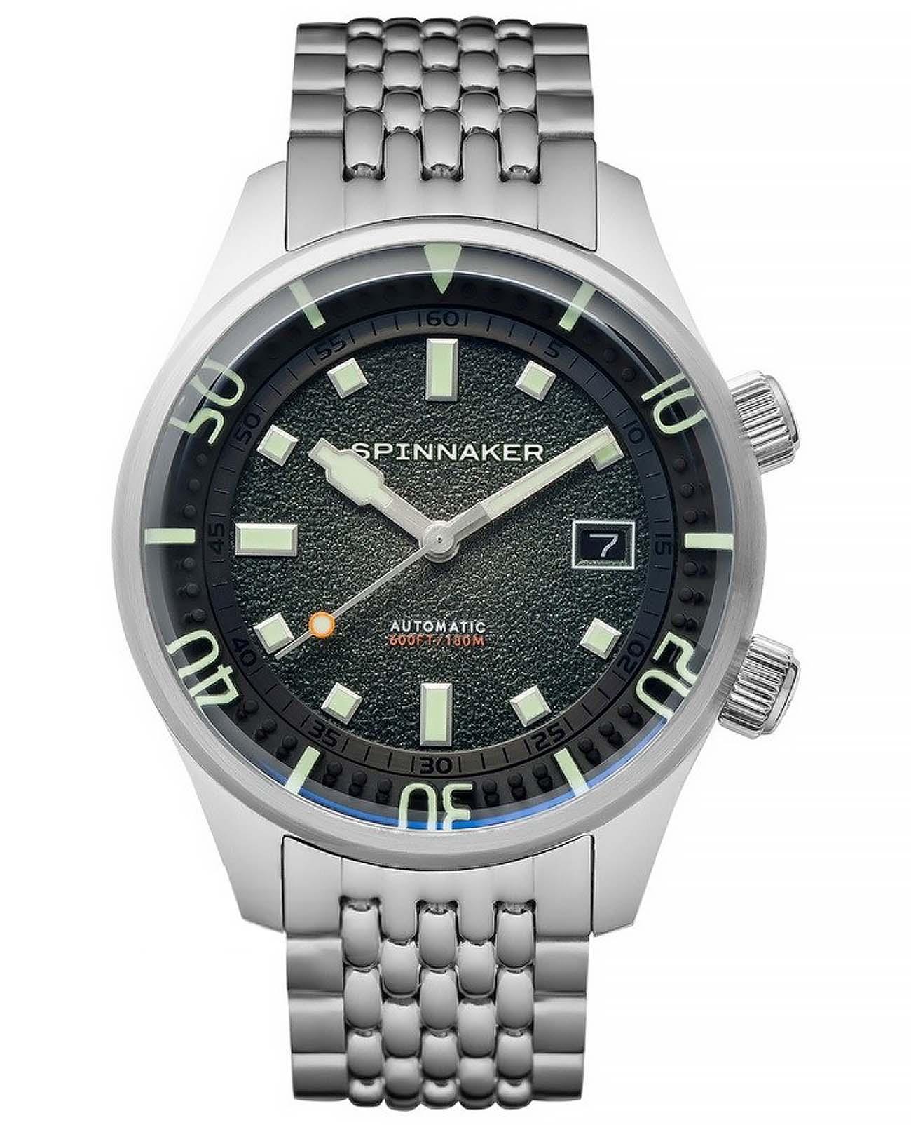 Spinnaker Spinnaker Bradner SP-5062-33  SP-5062-33 механические мужские часы зеленый циферблат, браслет нержавеющая сталь 316l — вид спереди