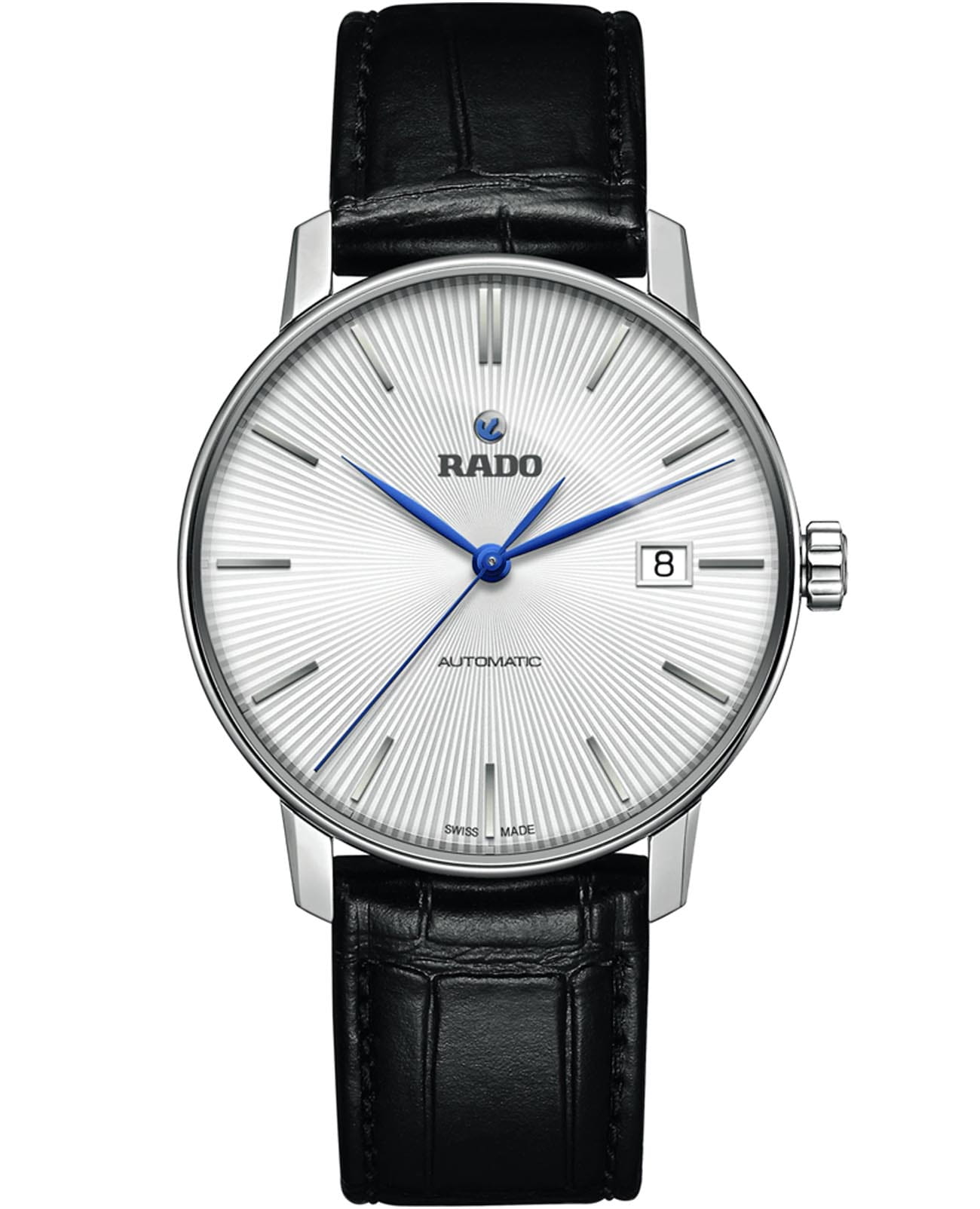 Rado Rado Coupole R22860045 Automatic R22860045 механические мужские часы белый циферблат, браслет кожаный — вид спереди