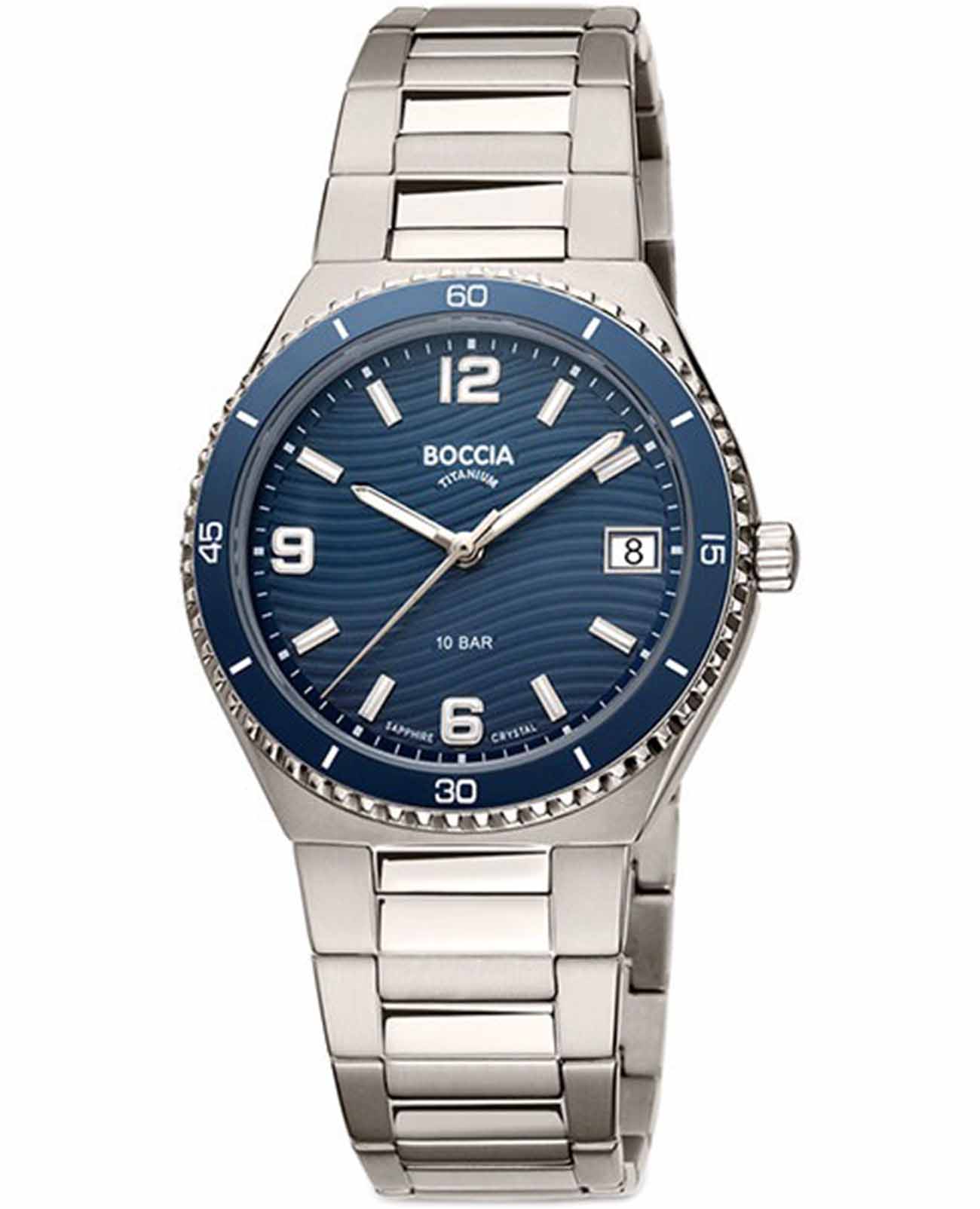 Boccia Titanium Boccia Titanium Circle-Oval 3367-02  3367-02 кварцевые женские часы синий циферблат, браслет титановый — вид спереди