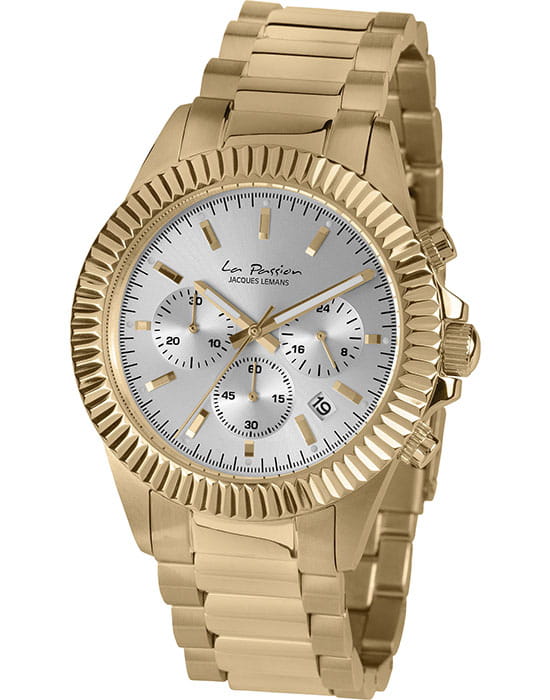 Jacques Lemans Jacques Lemans La Passion LP-111R  LP-111R кварцевые женские часы серебристый циферблат, браслет сталь с ip покрытием — вид спереди