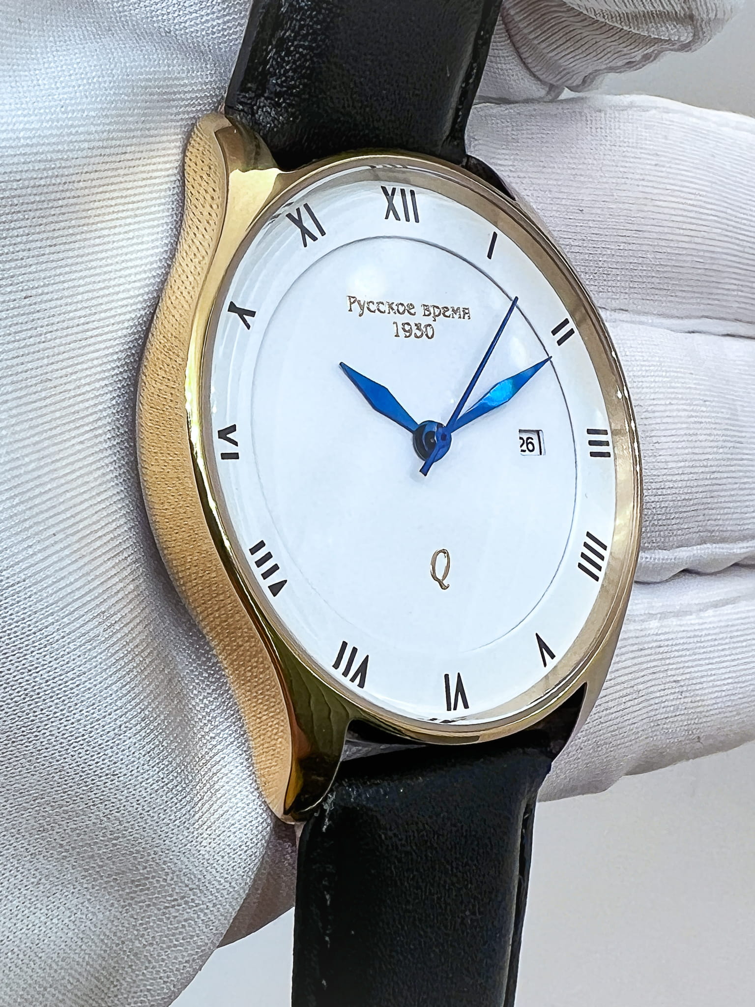 Русское Время Русское Время 13306303,  россия мужские часы на браслете кожаный боковой вид